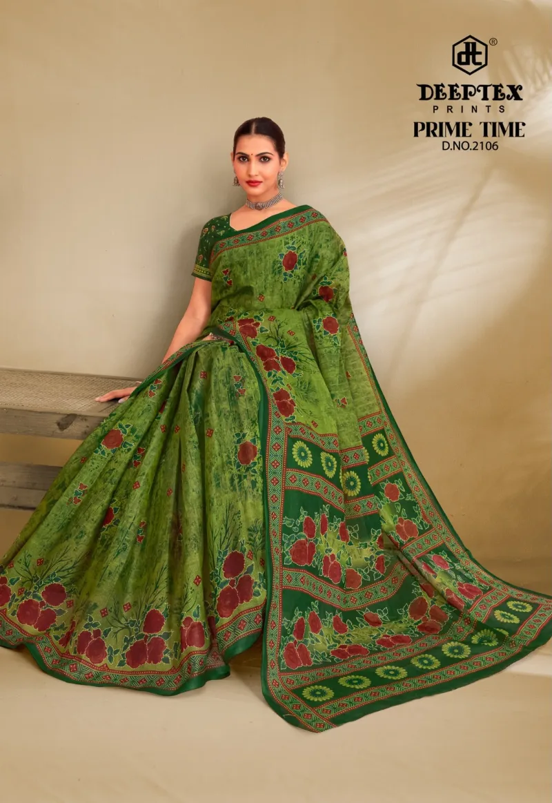 Prime Time Vol 21 By Deeptex Heavy Cotton Printed Saree